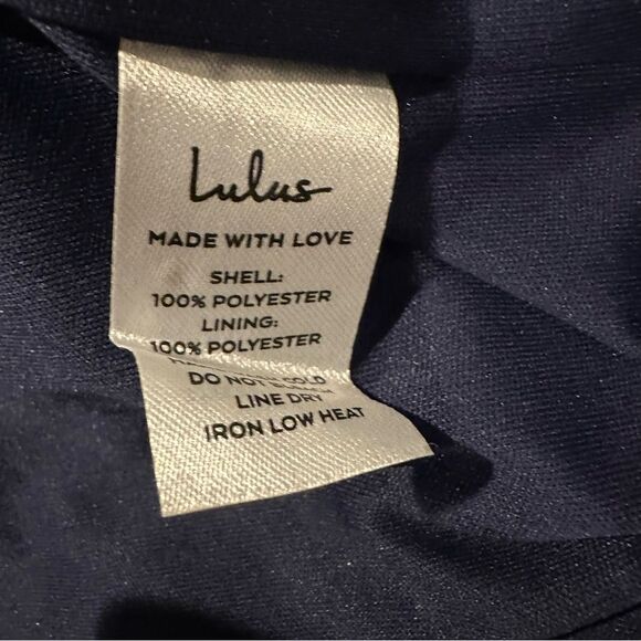 Lulus Navy Blue Pleated Chiffon Sleeveless Cocktail Dress| XL - Picture 10 of 10